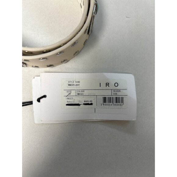 IRO Paris Vadot Studded Embellished Leather Belt White Size 70 NWT main image 5